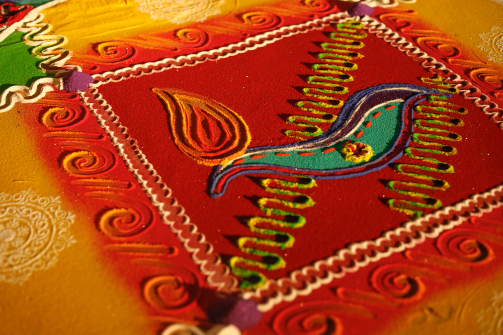 Deepak colourful rangoli