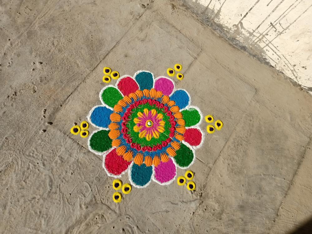 Indian festival decorated Rangoli Design