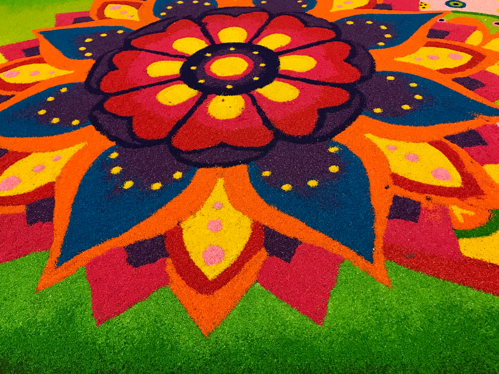 Rangoli is an art form in which patterns are created on the floor
