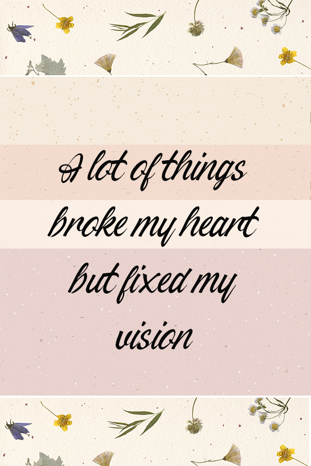 broke my heart but fixed my vision