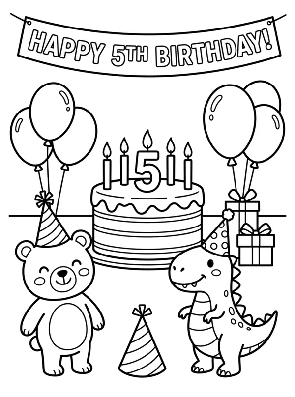 5th Birthday Coloring Sheet