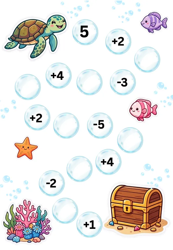 Addition and subtraction work sheet for kids