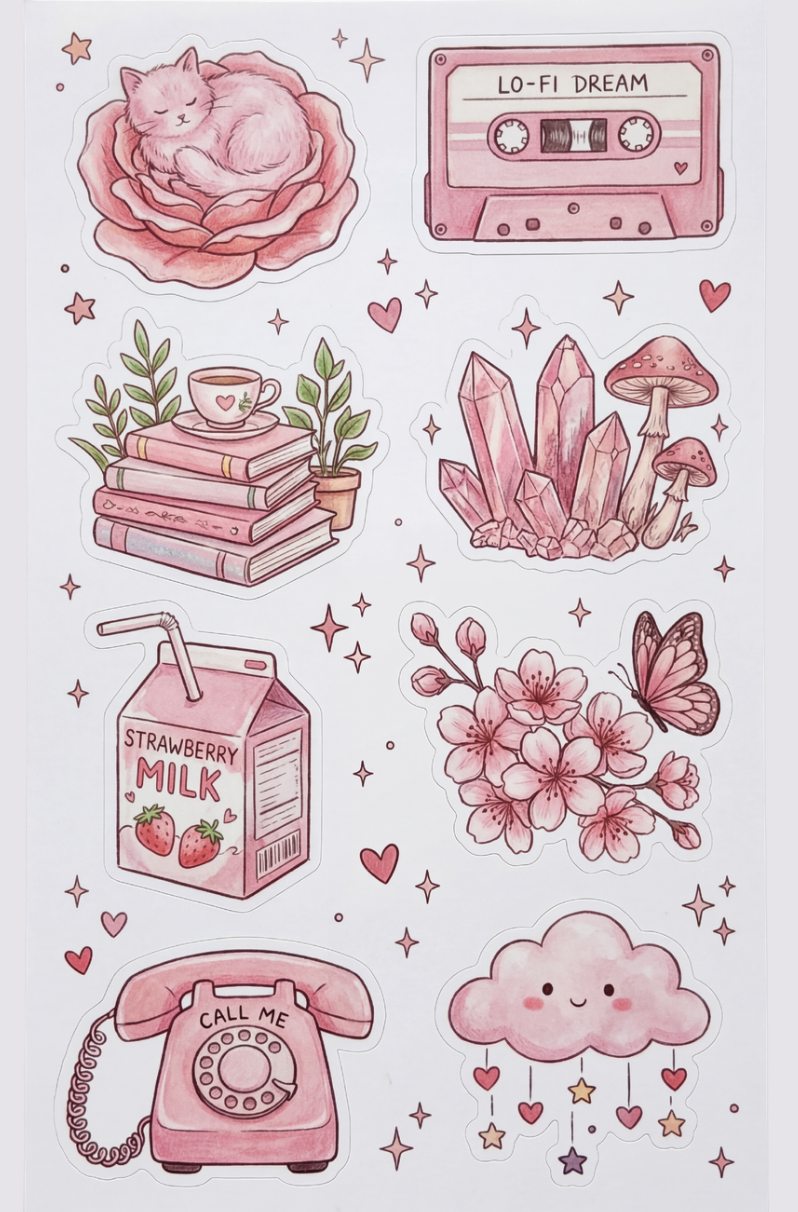 Aesthetic Pink Stickers