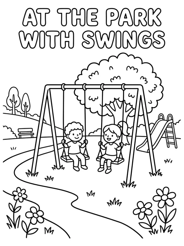 At the park with swings