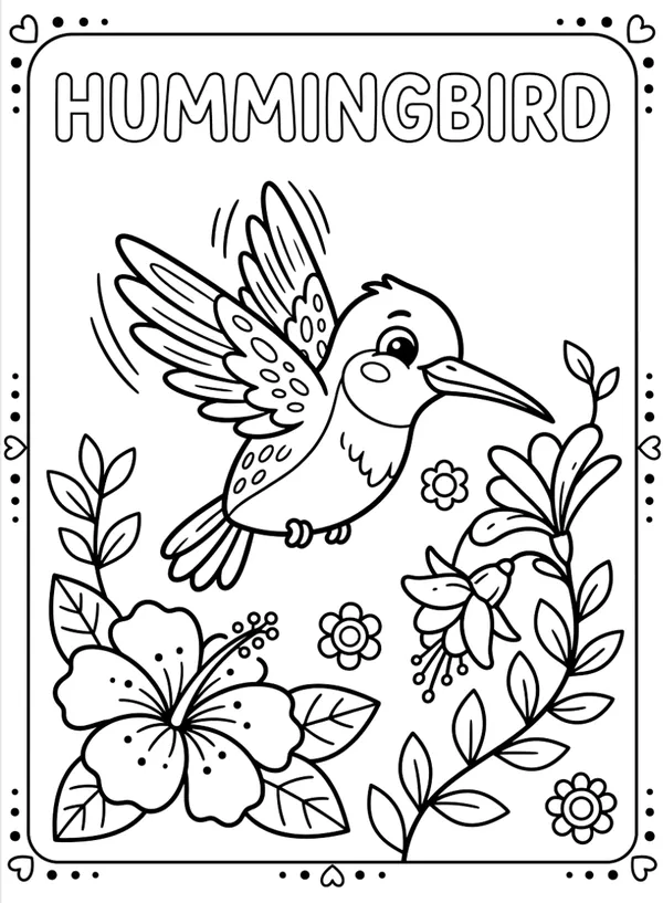 Bird Coloring Sheet - Humming Bird