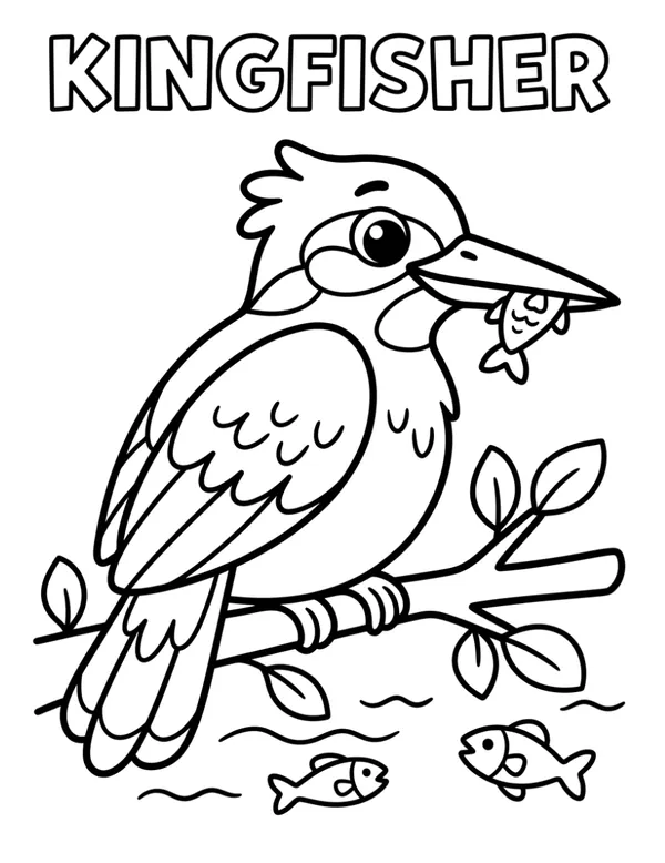 Bird Coloring Sheet - Kingfisher
