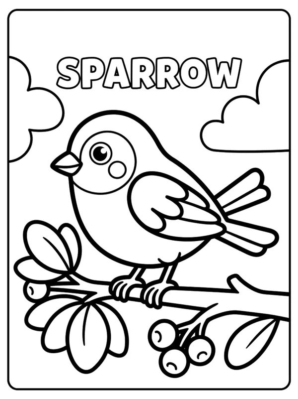 Bird Coloring Sheet - Sparrow