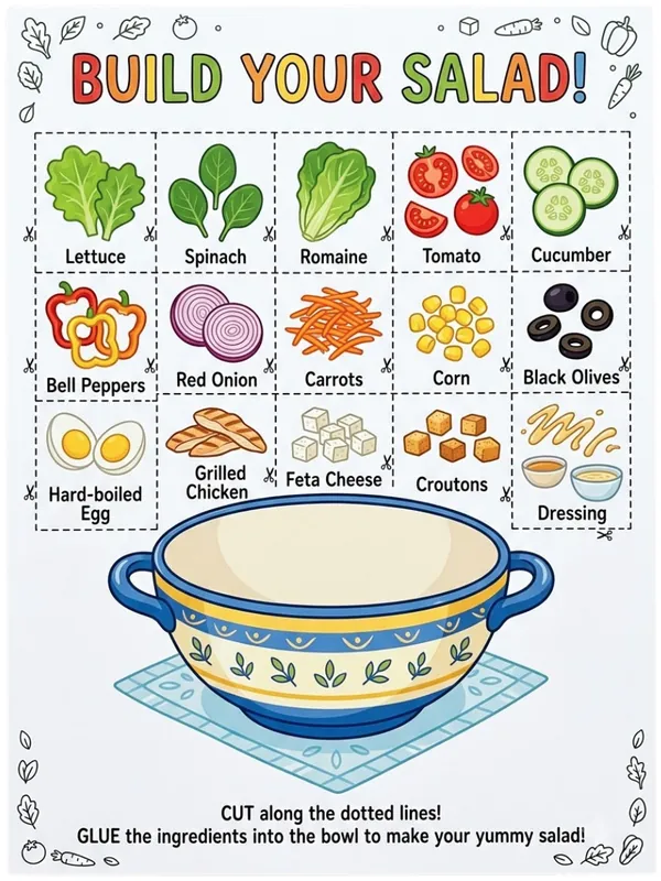 Build your salad cut and glue activity