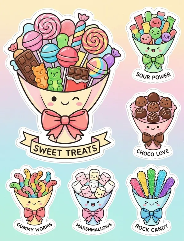Candy Bouquet Sticker sheet