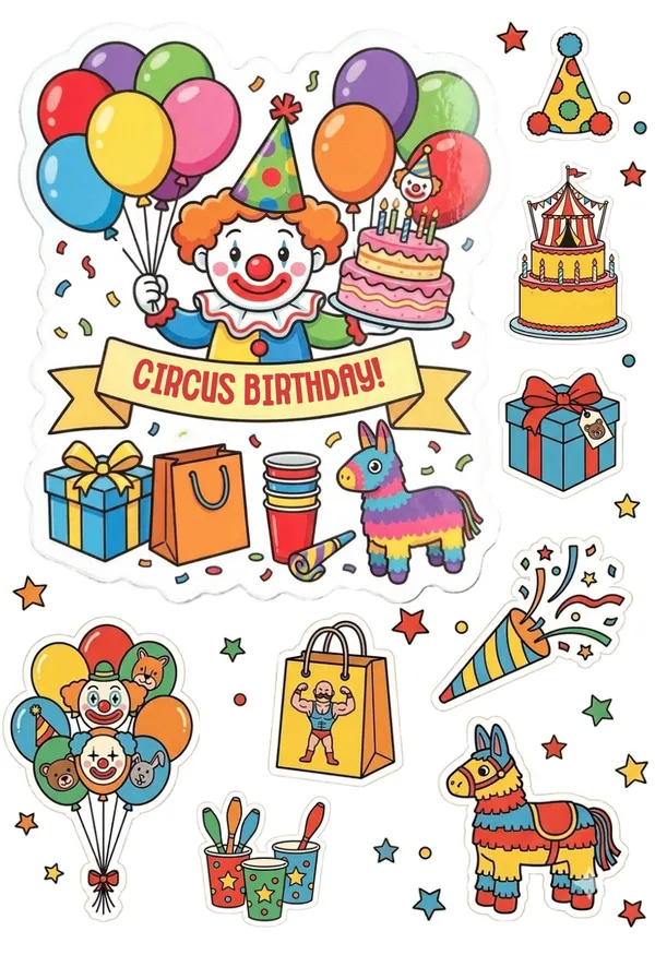 Circus theme Sticker Sheet