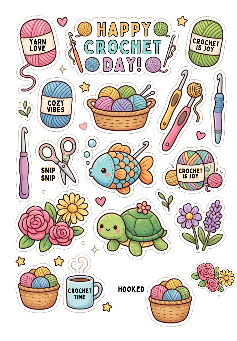 Crochet stickers