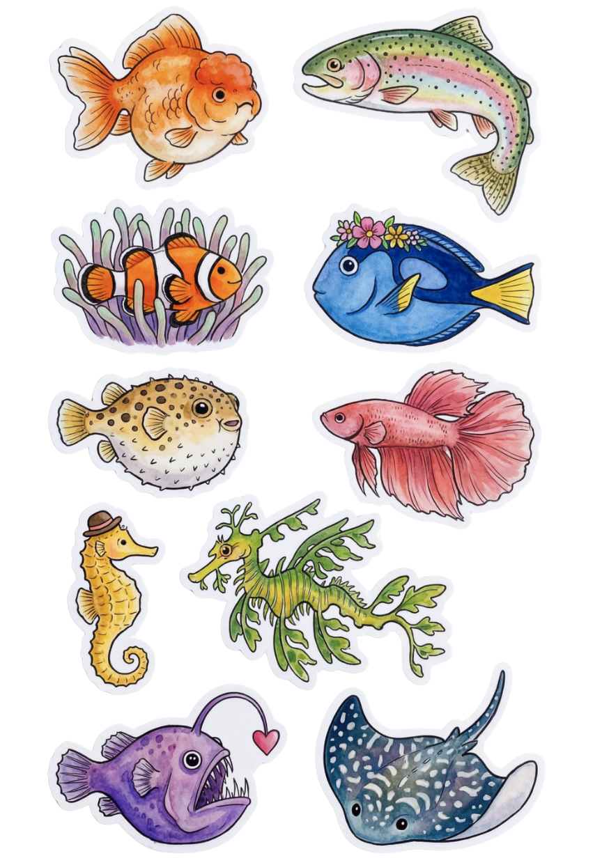Different Fish Sticker
