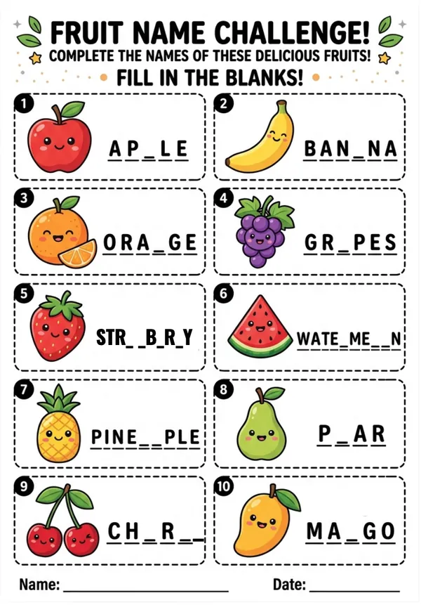 Fruit name challenge