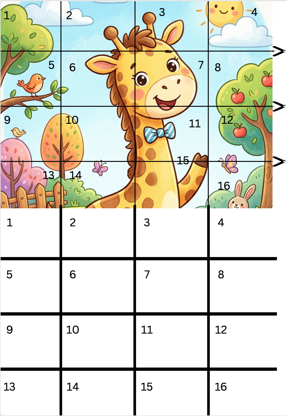 Giraffe Puzzle for kids