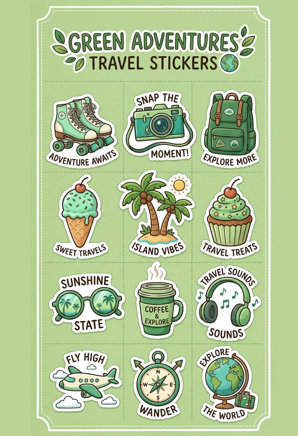 Green Adventures Travel Stickers