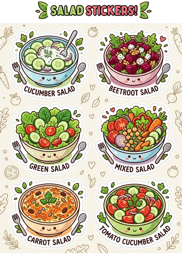Green salad sticker sheet