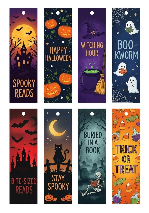 halloween theme bookmarks for kids