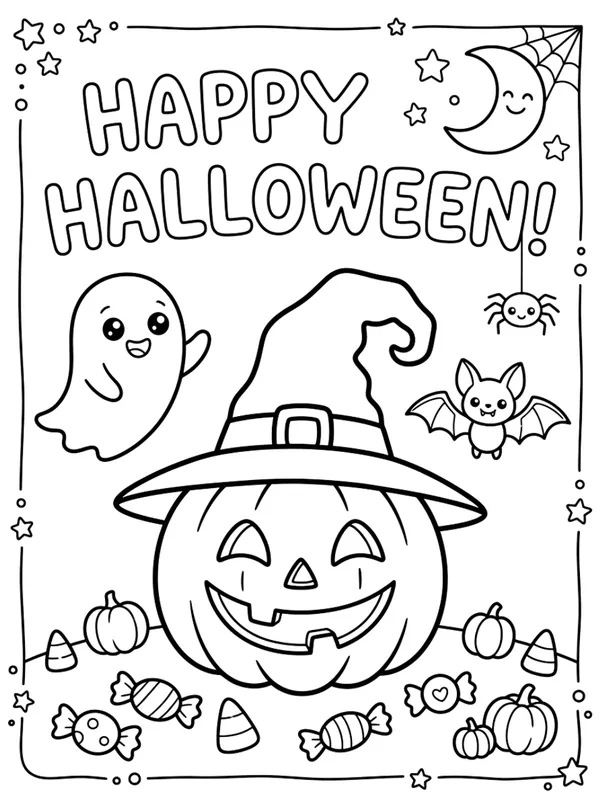 Halloween theme coloring sheet