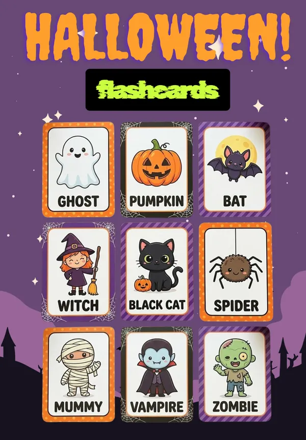 Halloween theme flashcards