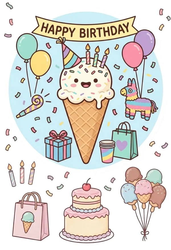 Ice cream theme Sticker Sheet