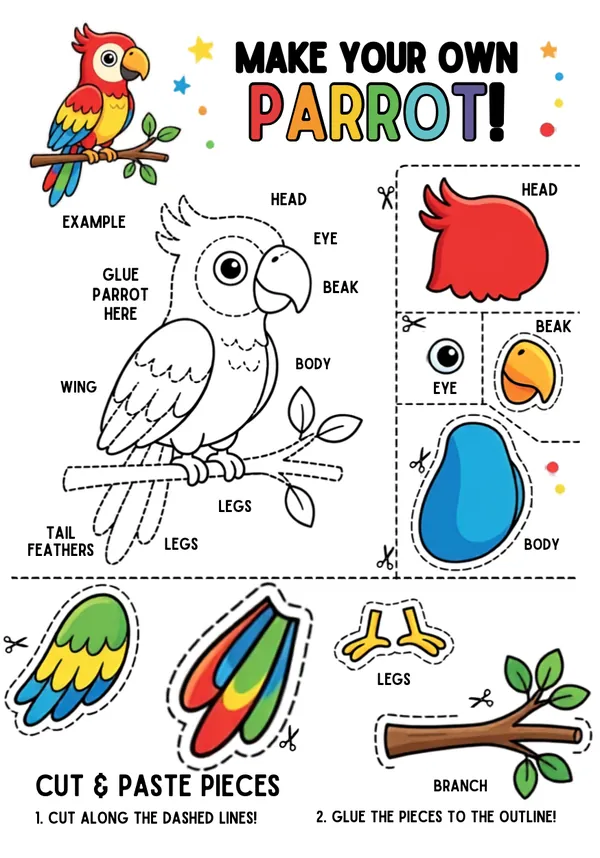 Make your own parrot cut and paste