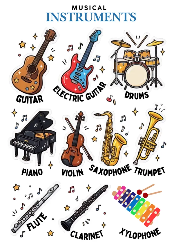 Musical Instruments sticker sheet