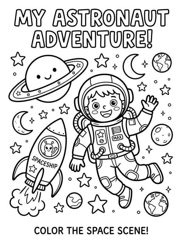 My Astronaut Adventure coloring sheet