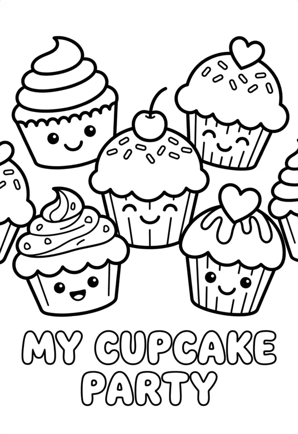 My cupcake party coloring sheet