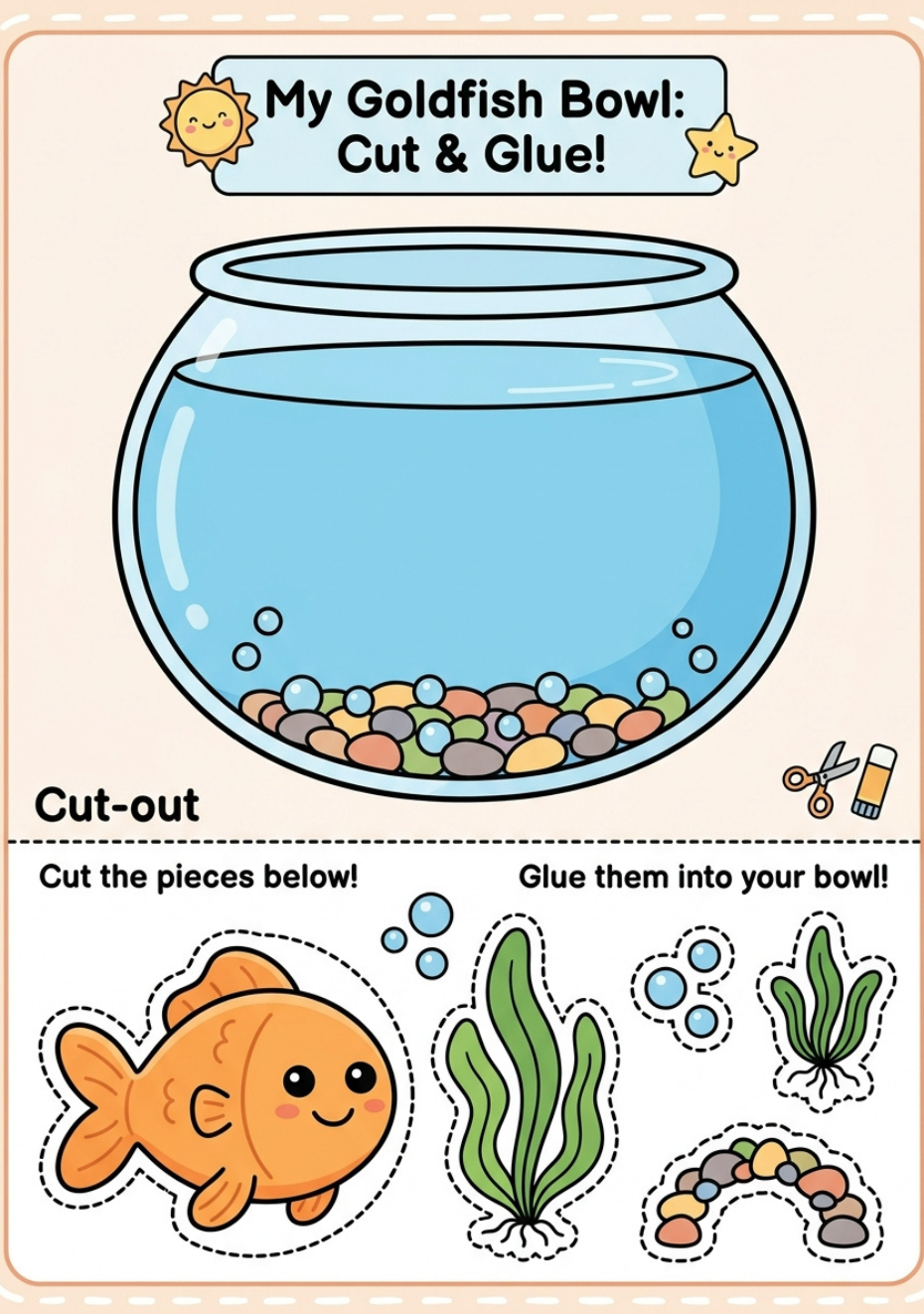 My Golfish cut & glue activity