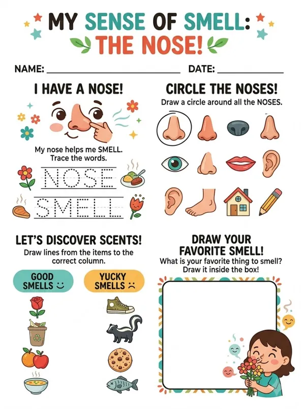 My Sense of Smell The Nose worksheet