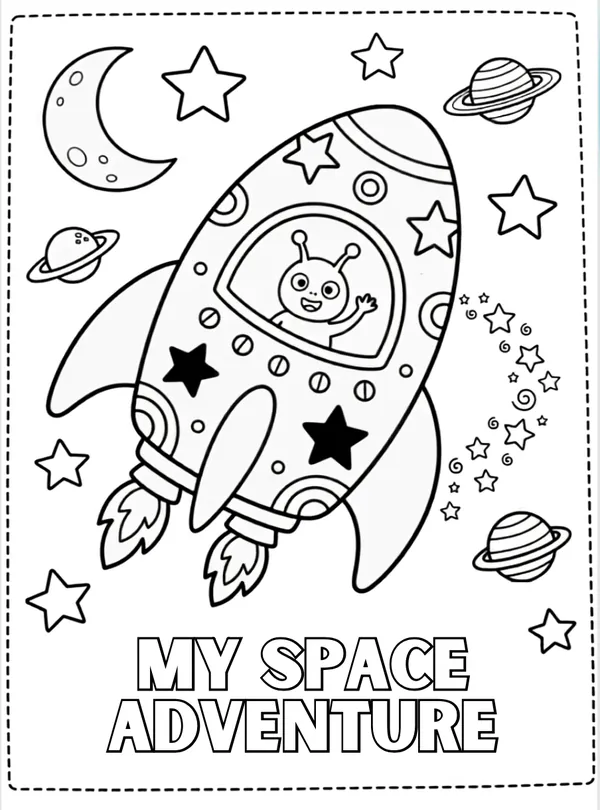 My Space Adventure coloring sheet for kids
