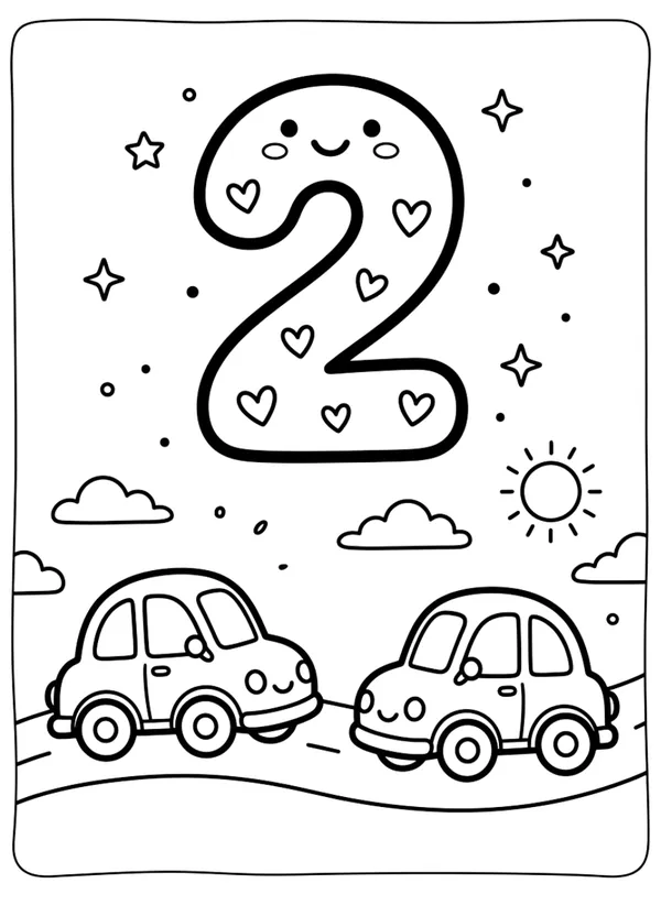 Number 2 coloring page