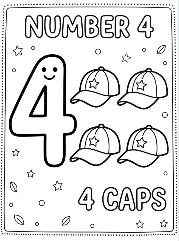 Number 4 coloring page
