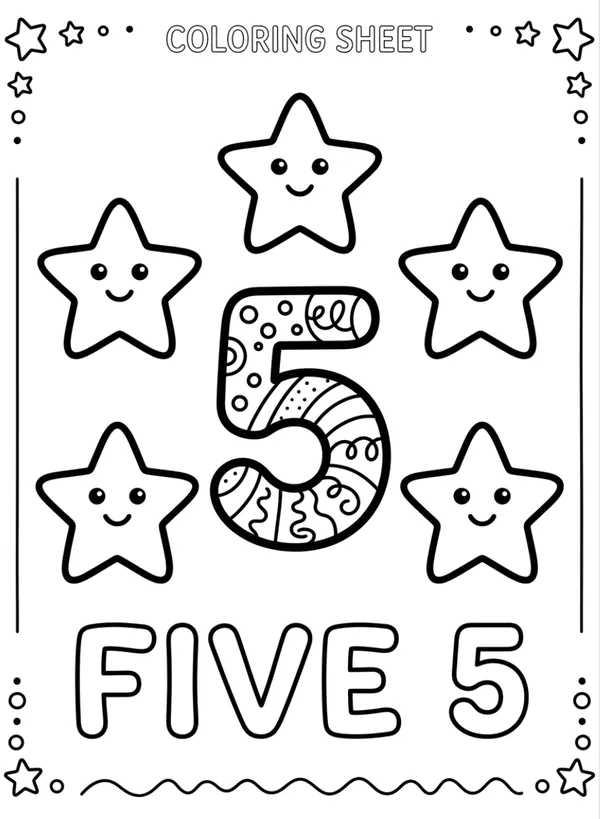 Number 5 coloring page
