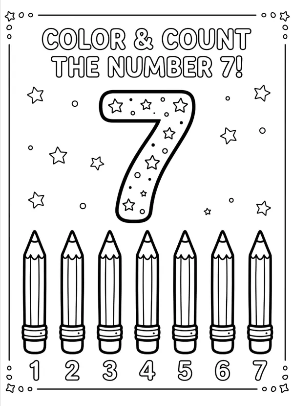 Number 7 coloring page