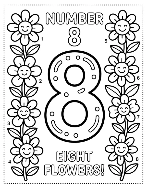 Number 8 coloring page