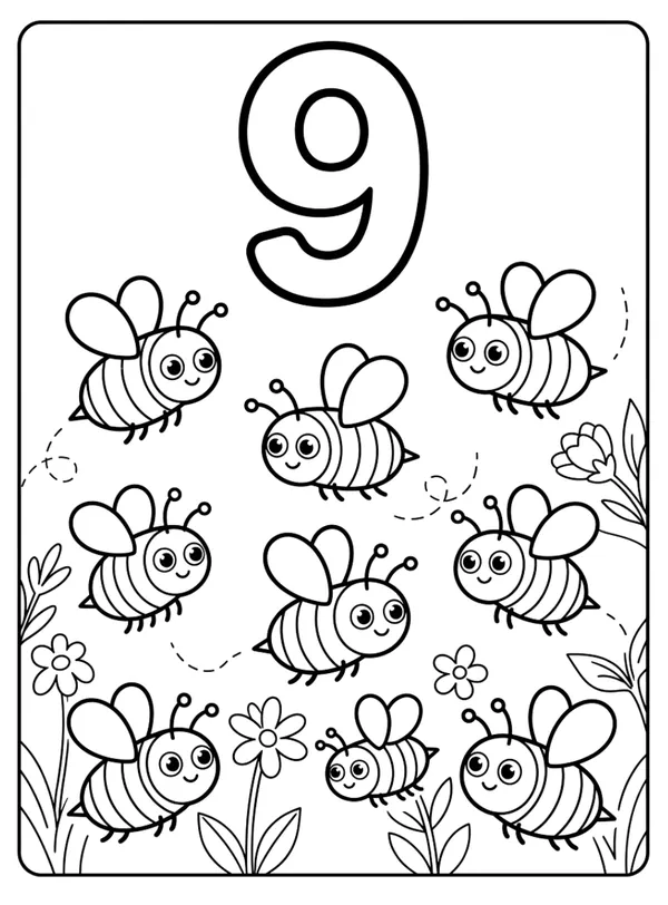 Number 9 coloring page