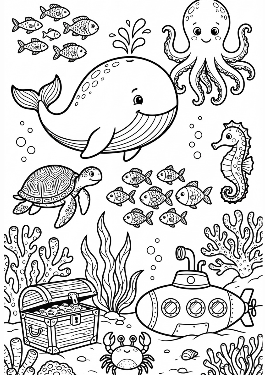 Ocean Friends colouring fun