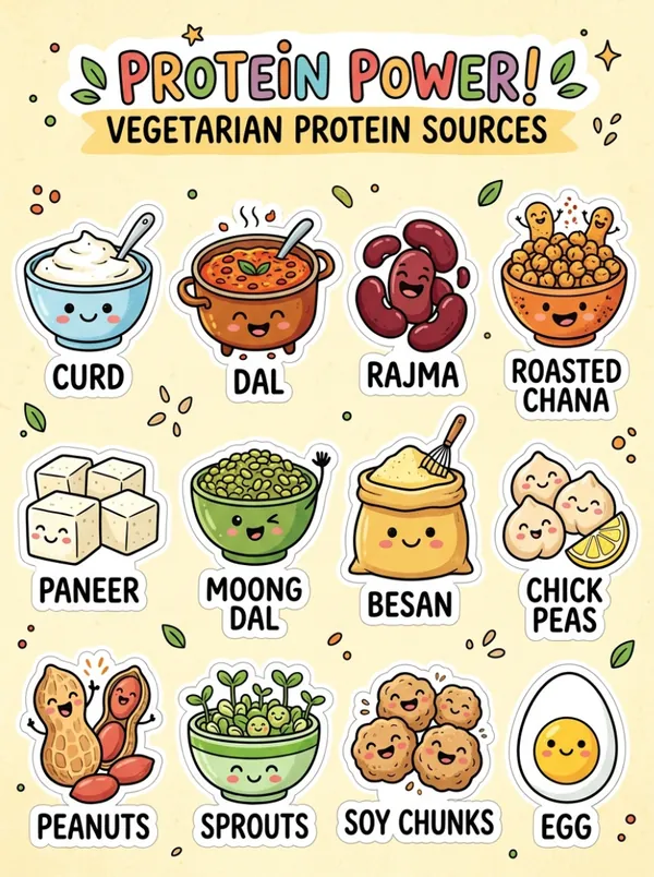 Protein power food stickers