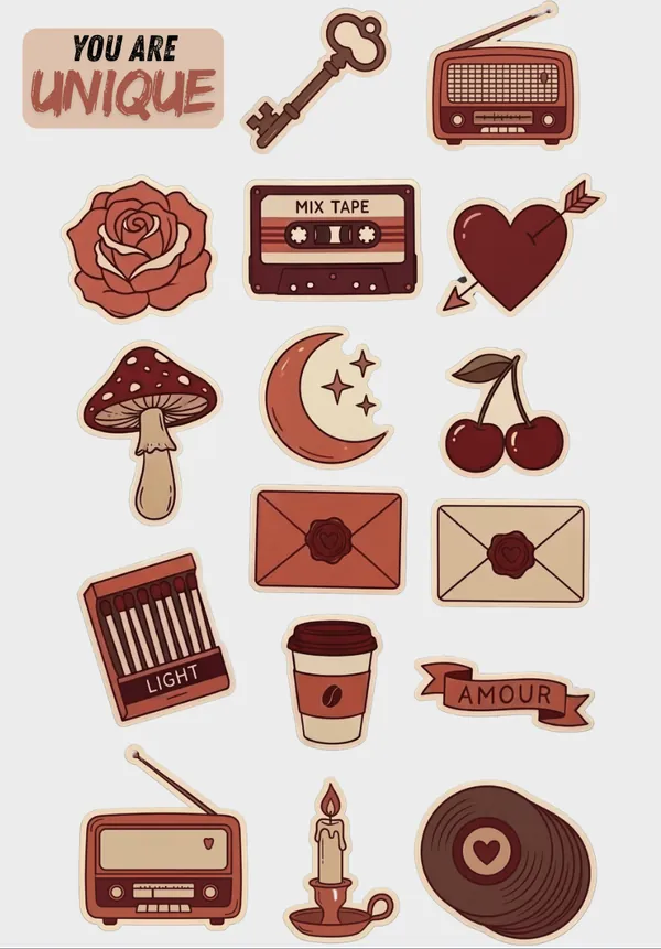 Red Theme Stickers