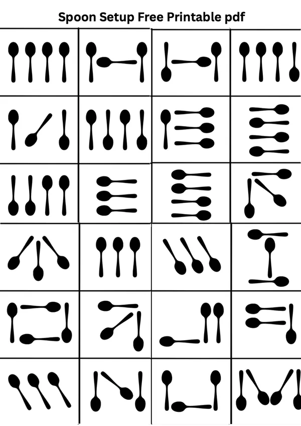 spoon setup set of 24 flashcards