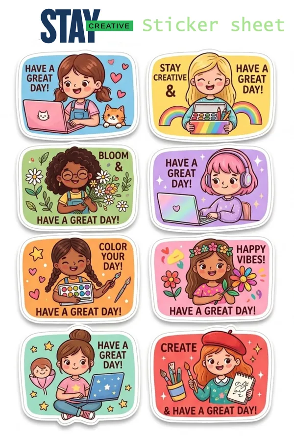 stay creative Sticker Sheet