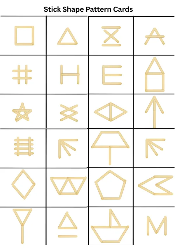 Stick Shape Pattern Set of 24 Flashcards