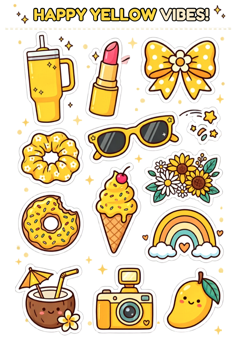 Travel Sticker in Happy Yellow vibes