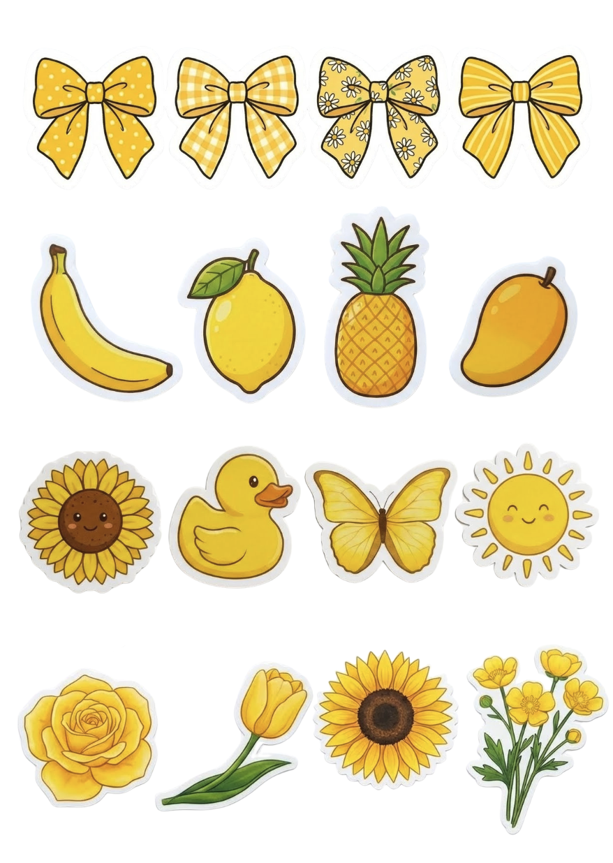 Yellow Printable Sticker sheet